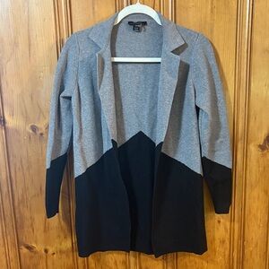 Alison Sheri Women's Gray and Black Open Front Cardigan - Size Small